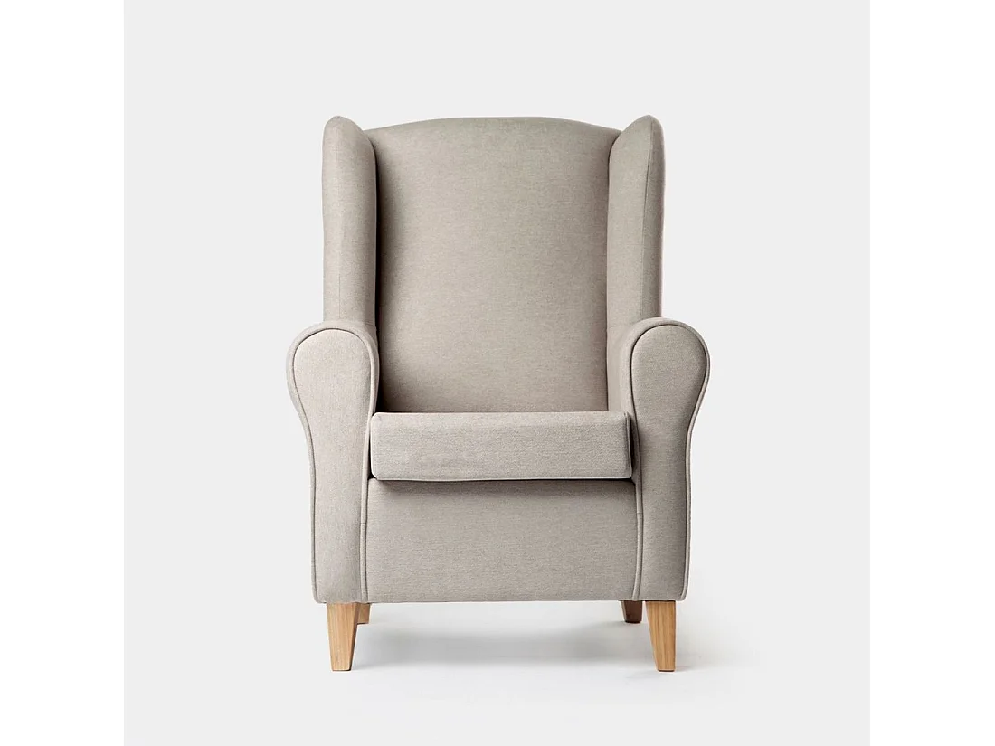 Fauteuil de lecture en tissu beige 75x103 cm-Isabela