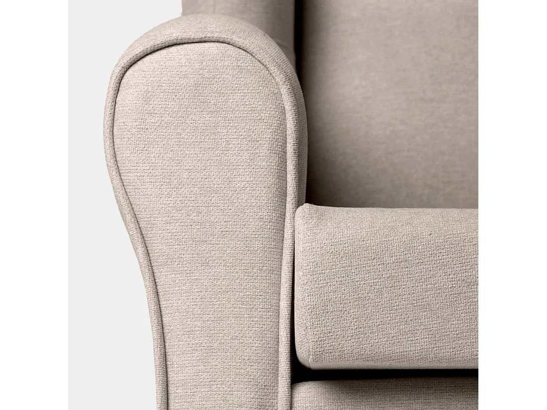 Fauteuil de lecture en tissu beige 75x103 cm-Isabela