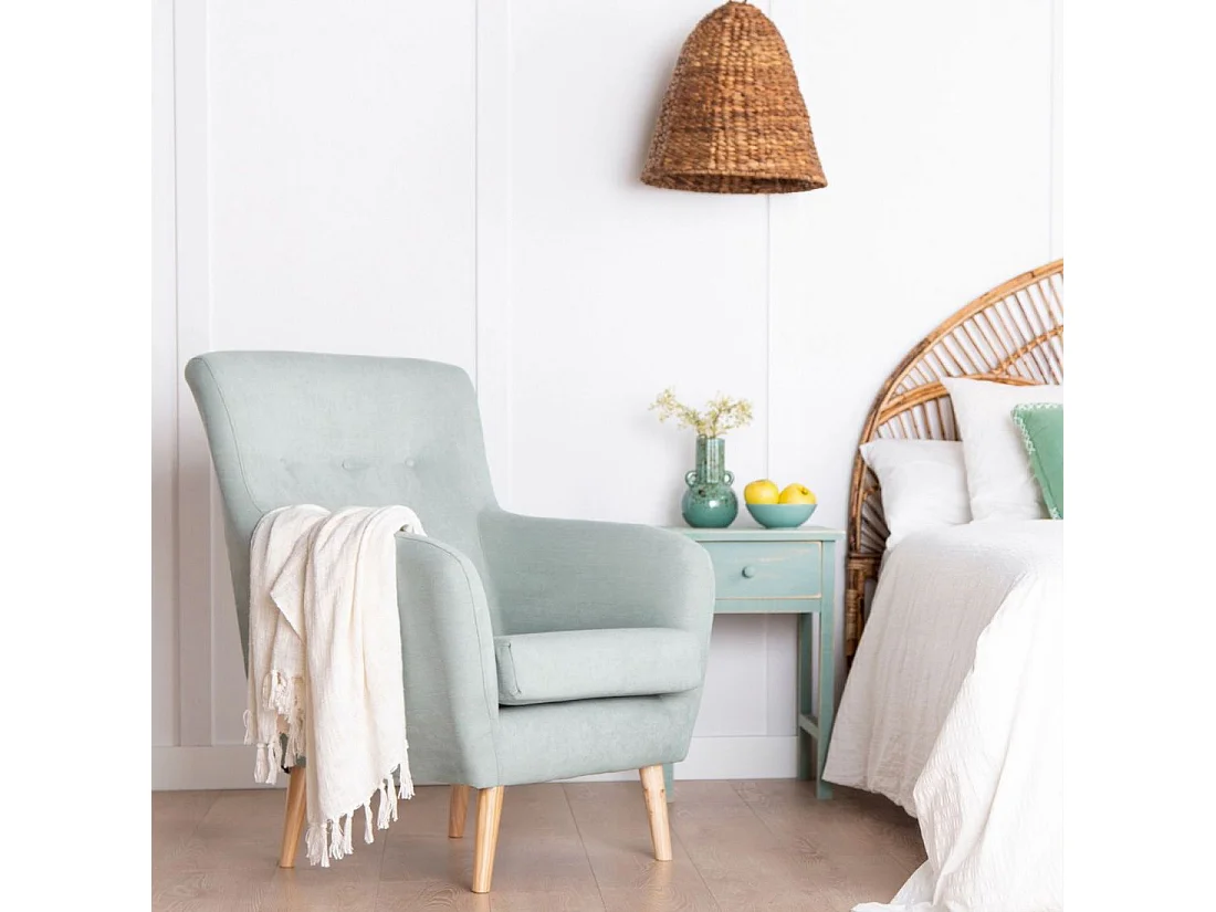 Butaca de lectura de Poliéster Menta 96 x 72- Astrid