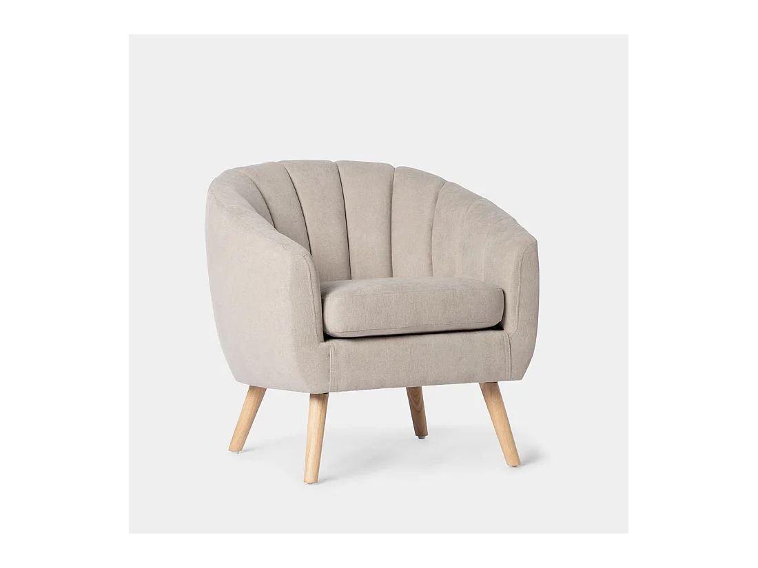 Fauteuil de lecture en tissu beige 75x75 cm-Miler