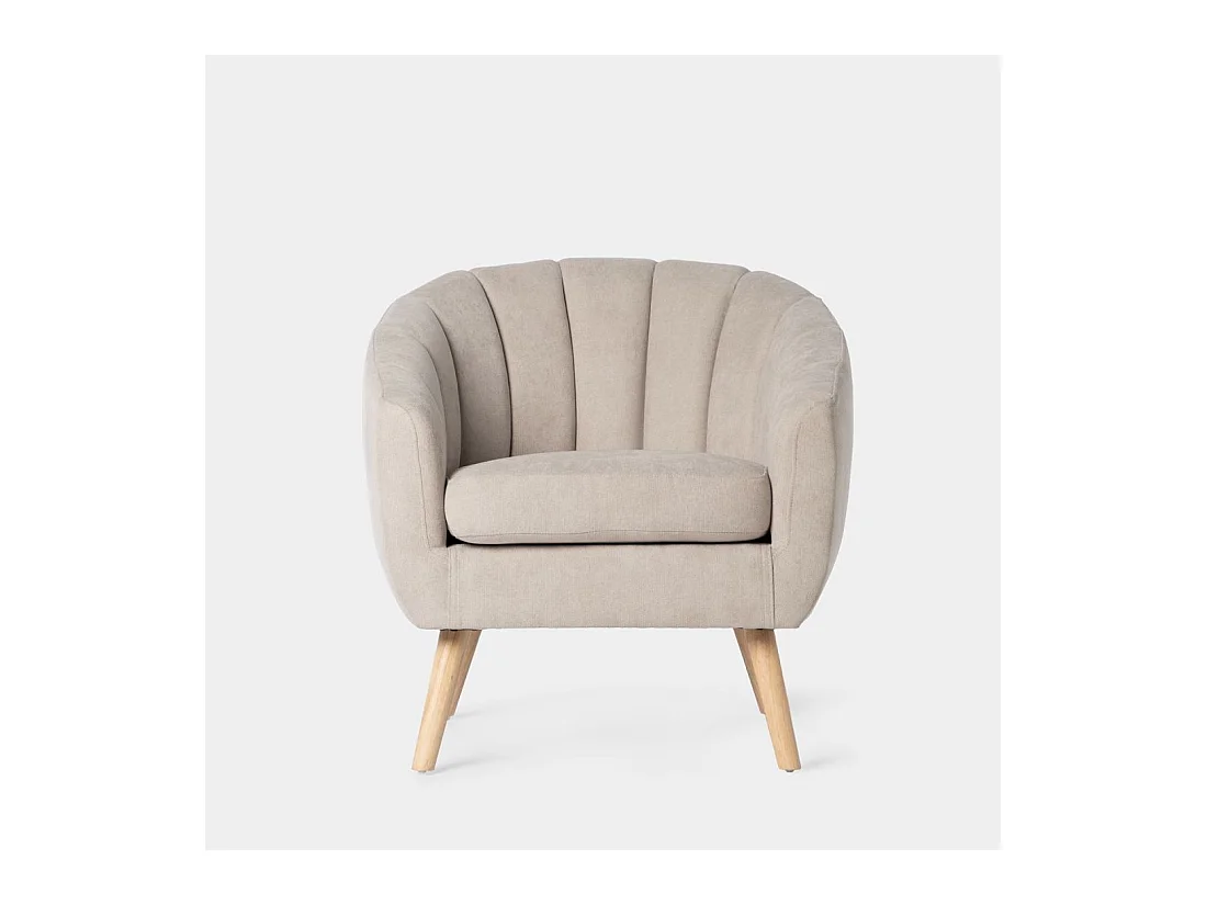 Fauteuil de lecture en tissu beige 75x75 cm-Miler