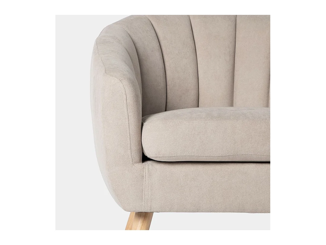 Fauteuil de lecture en tissu beige 75x75 cm-Miler