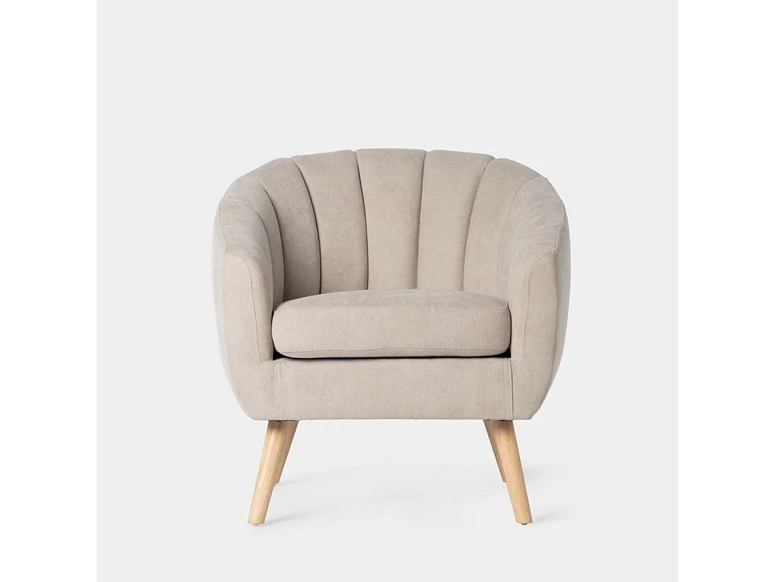 Fauteuil de lecture en tissu beige 75x75 cm-Miler