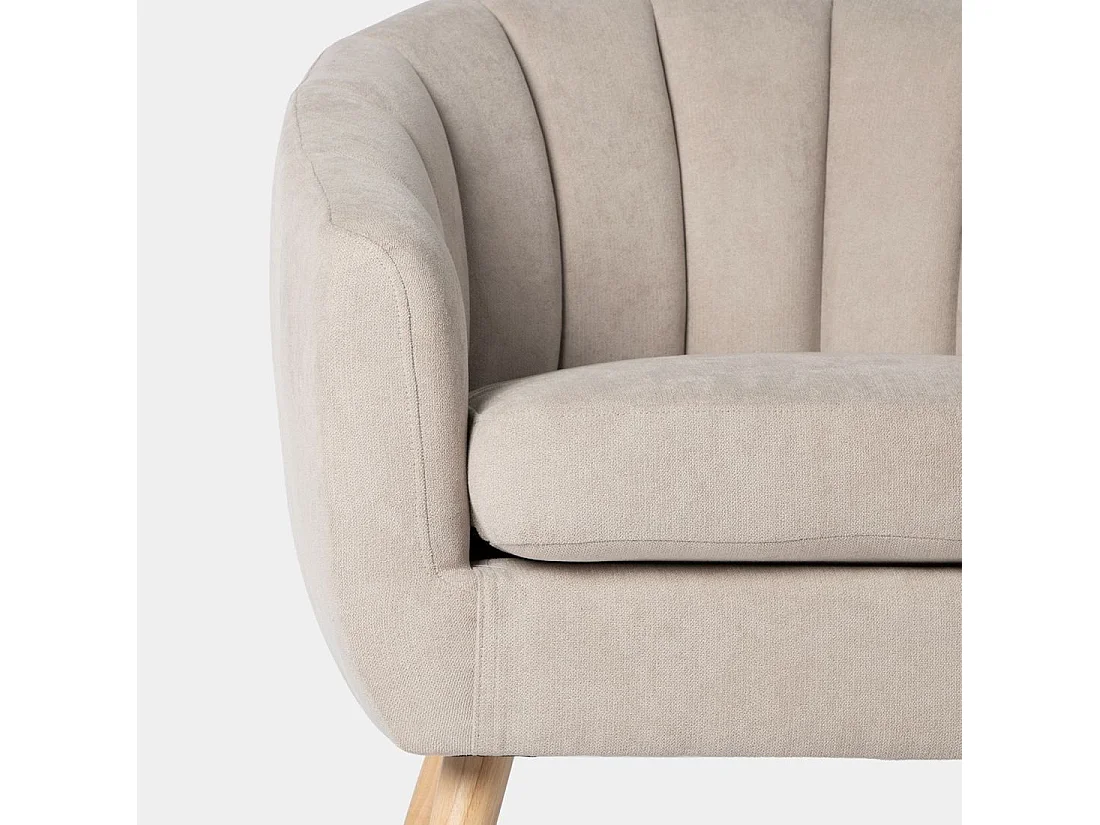 Fauteuil de lecture en tissu beige 75x75 cm-Miler