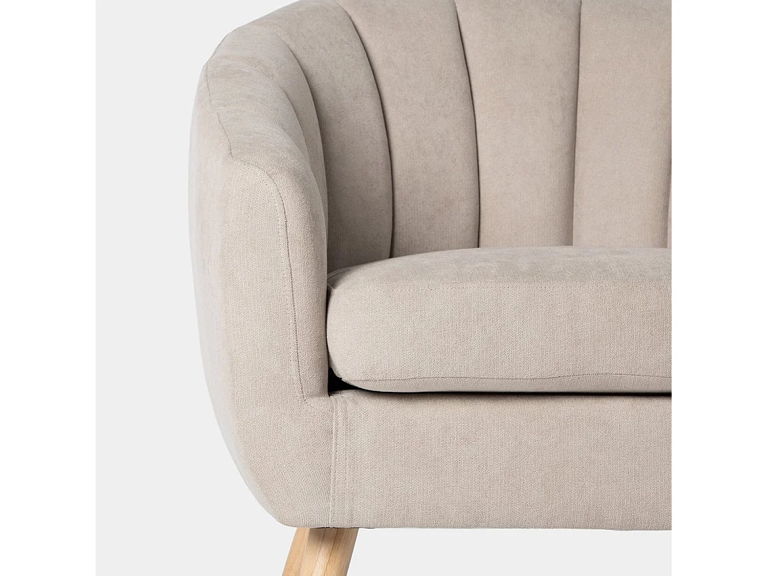 Fauteuil de lecture en tissu beige 75x75 cm-Miler