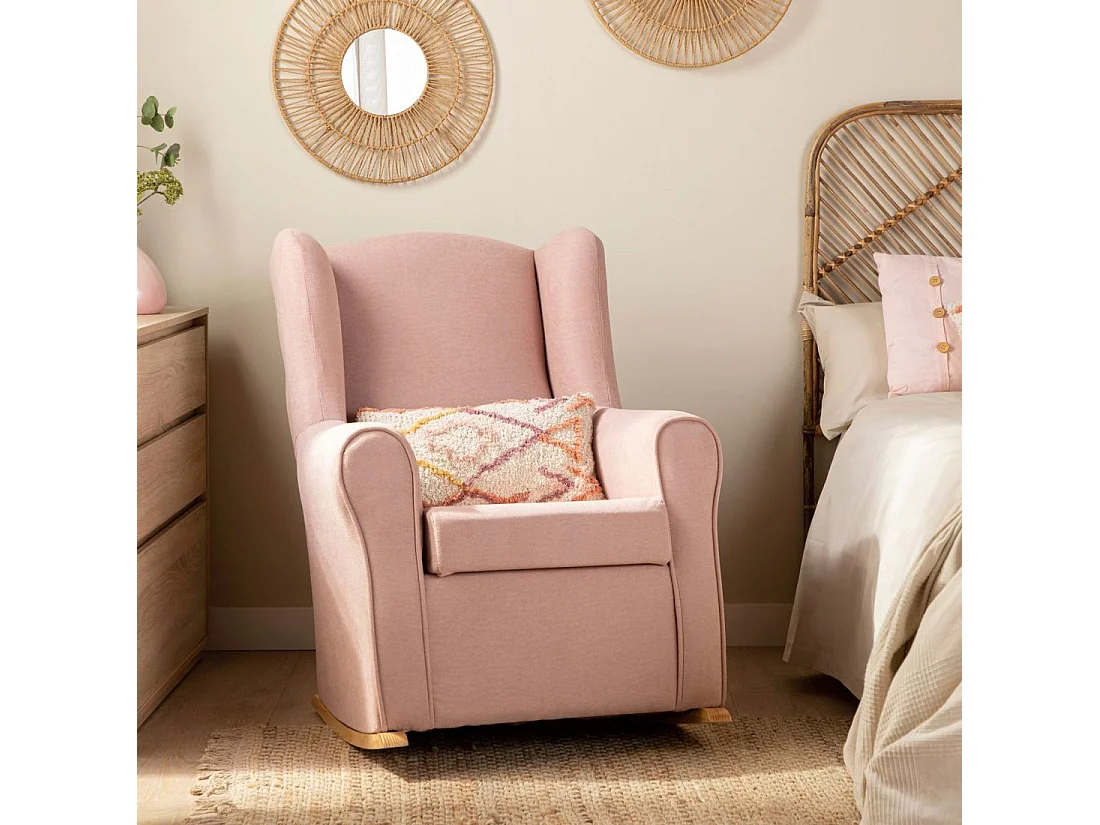 Fauteuil d'allaitement en tissu rose 75x103 cm-Lily