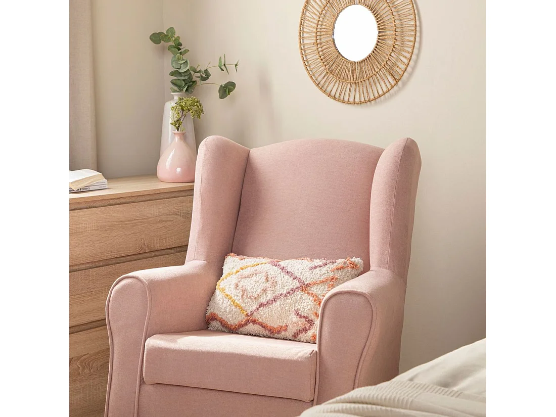 Fauteuil d'allaitement en tissu rose 75x103 cm-Lily