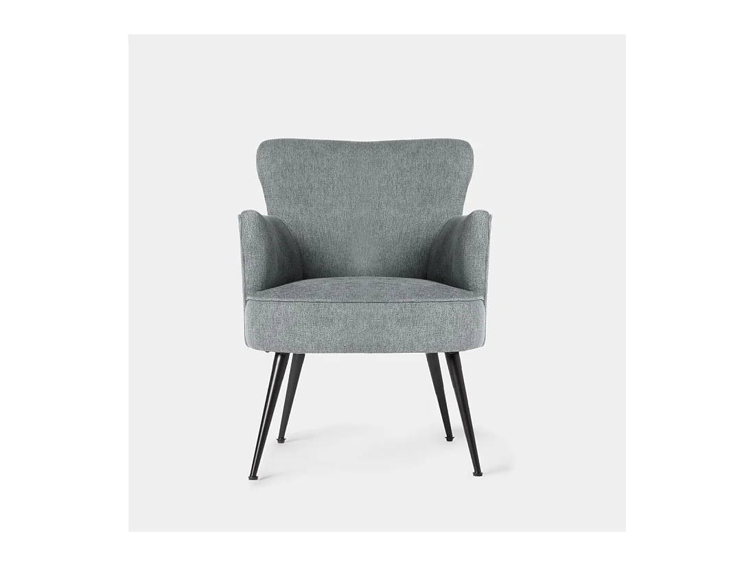 Fauteuil de lecture en tissu gris 67x83 cm-Megan