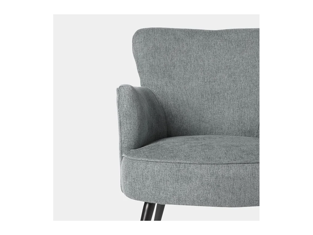 Fauteuil de lecture en tissu gris 67x83 cm-Megan