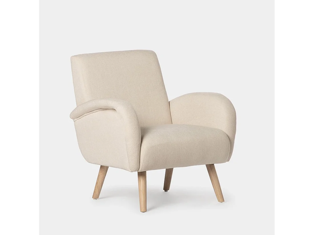 Fauteuil de lecture en tissu beige 73x82 cm-Iraida