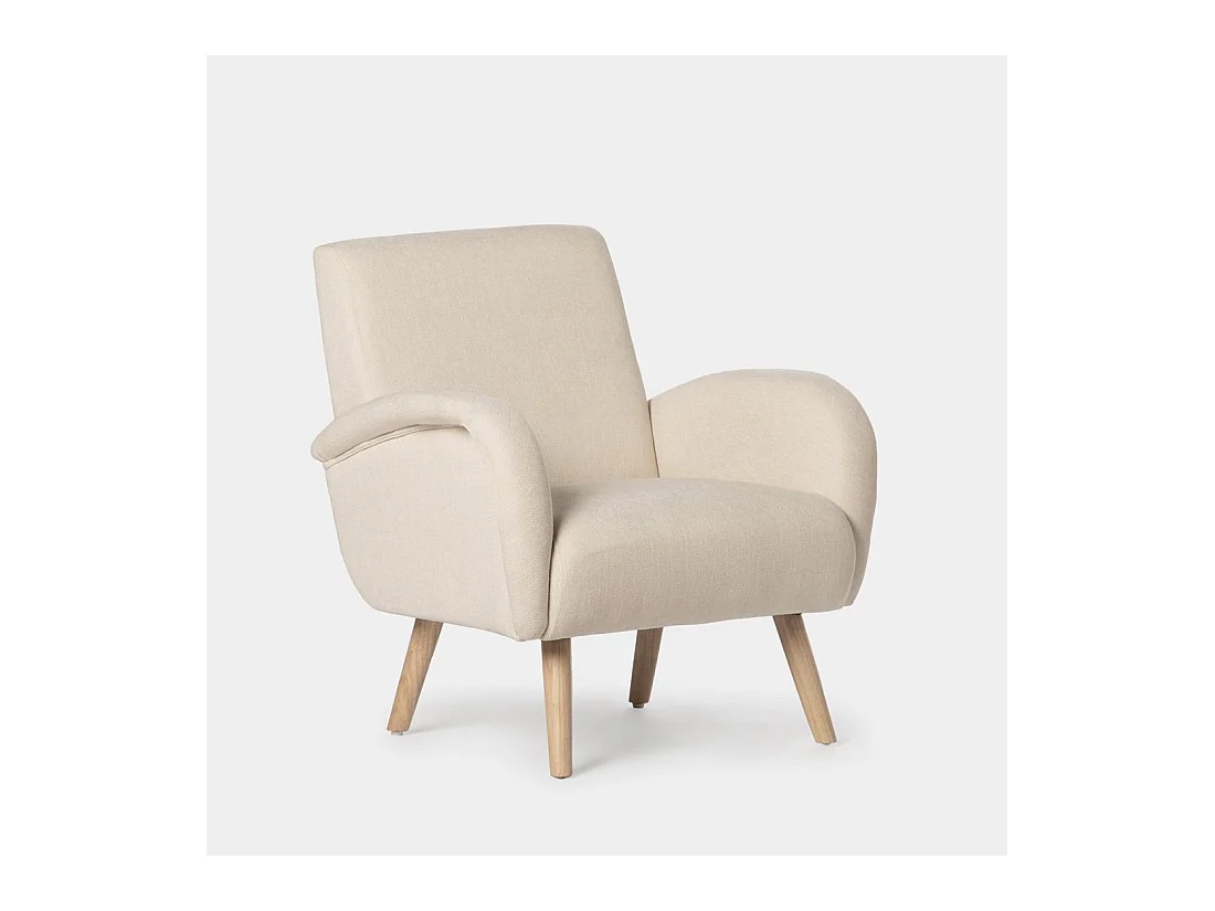 Fauteuil de lecture en tissu beige 73x82 cm-Iraida