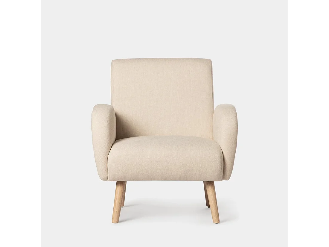Fauteuil de lecture en tissu beige 73x82 cm-Iraida