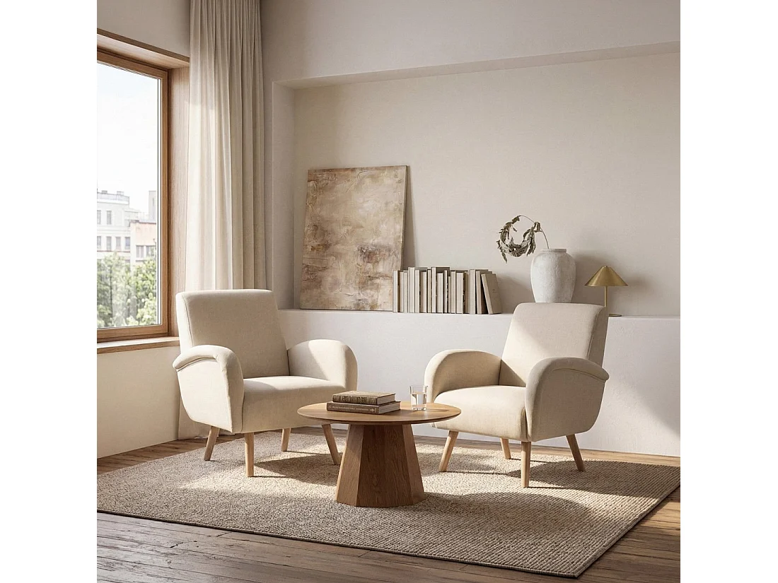 Butaca de lectura de Poliéster Beige 82 x 73- Iraida