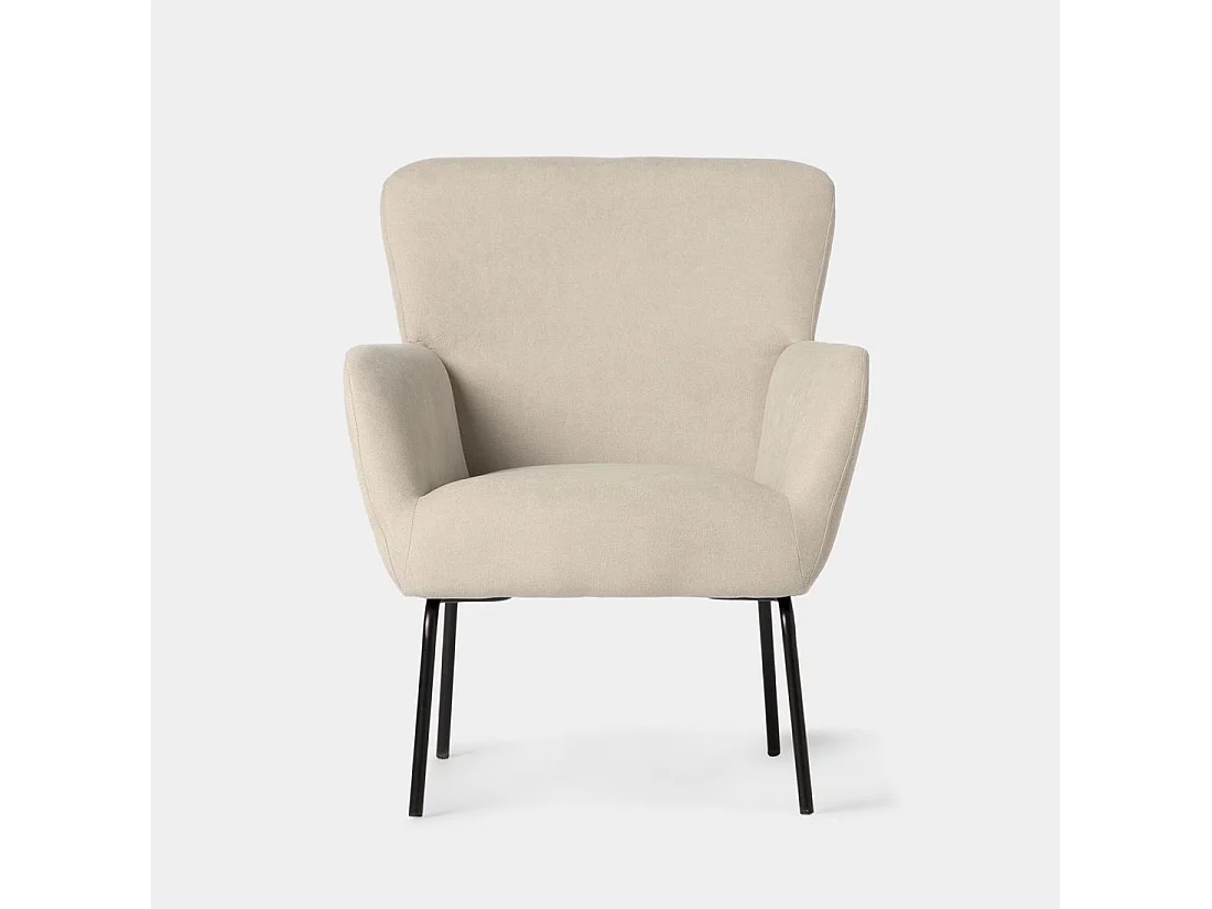 Fauteuil de lecture en tissu beige 73x87 cm-Gala