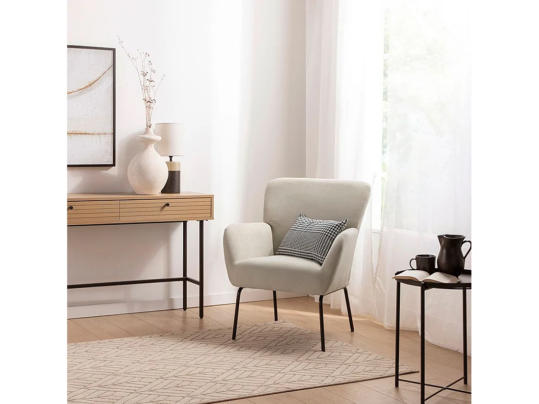 Butaca de lectura de Poliéster Beige 87 x 73- Gala