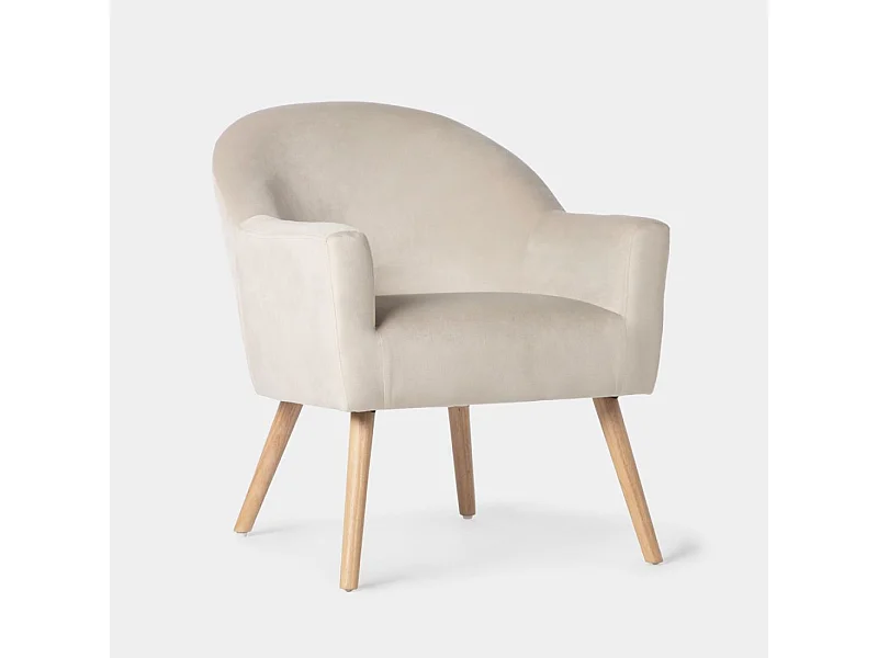 Butaca de lectura de Terciopelo Beige 88 x 72- Lauren