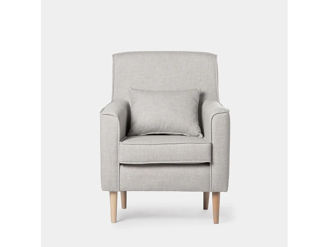 Fauteuil de lecture en tissu gris perle 75x99 cm-Naia
