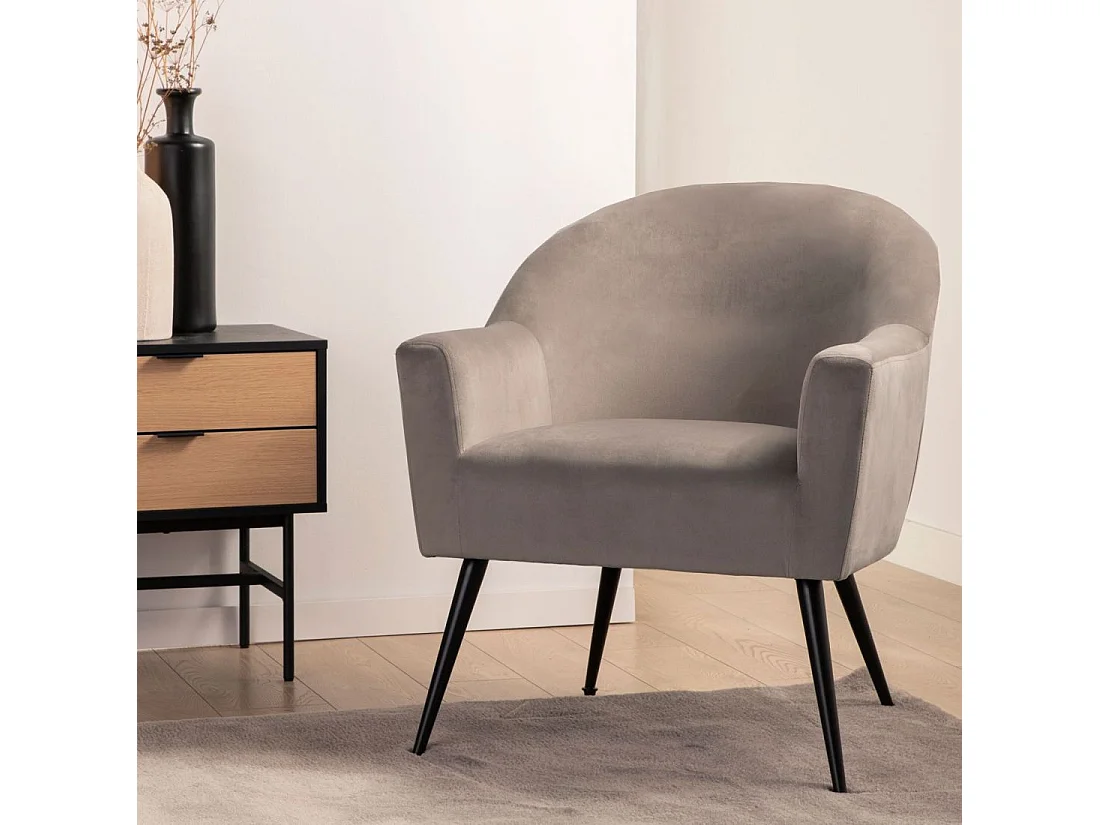 Butaca de lectura de Terciopelo Topo 76 x 83- Lauren