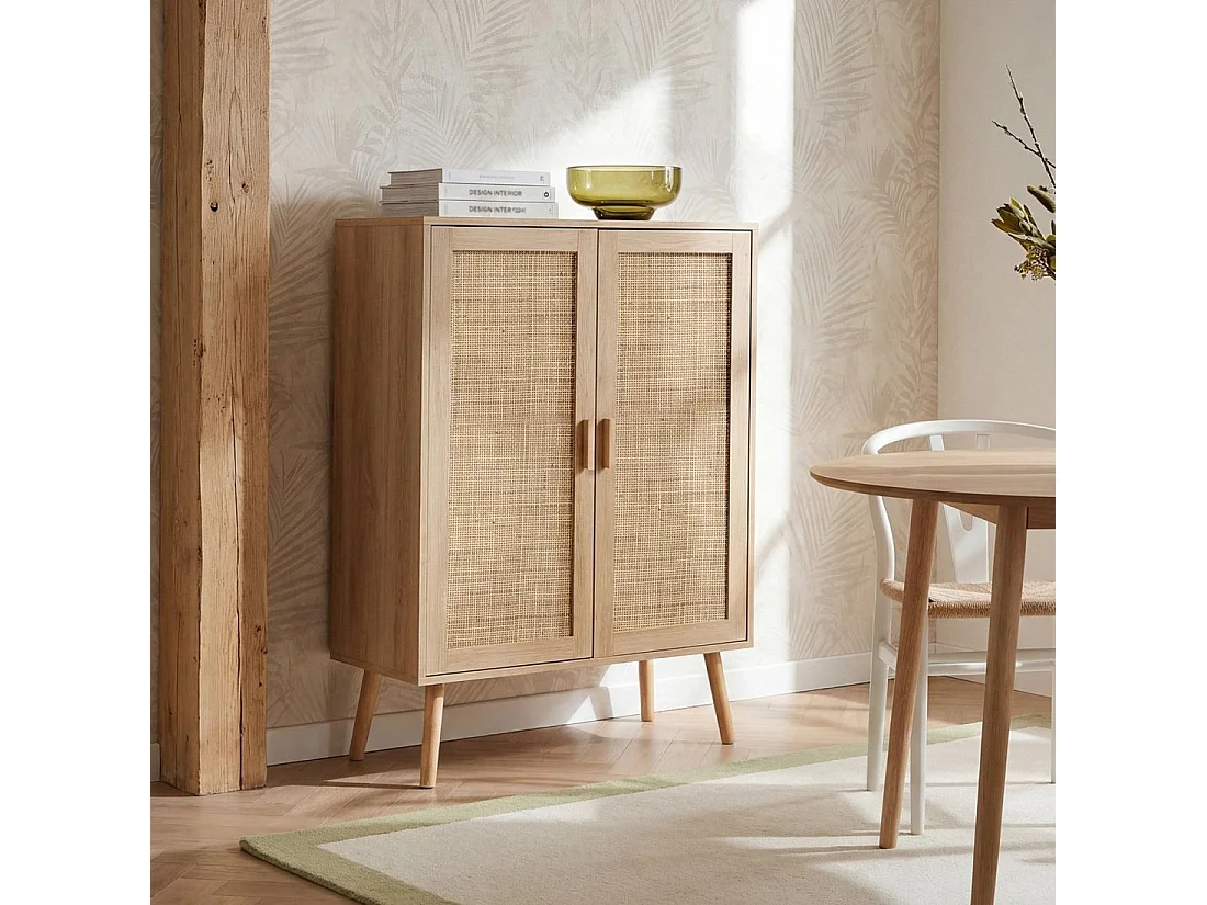 Vitrina doble de Fibra natural Natural 110 x 80- Tahiti