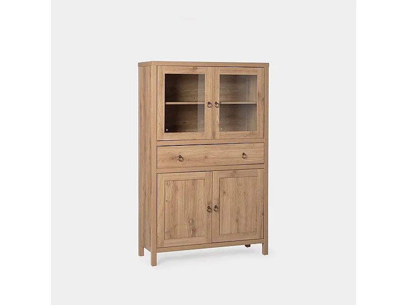 Vitrine double en bois naturel 100x160 cm-Livorno