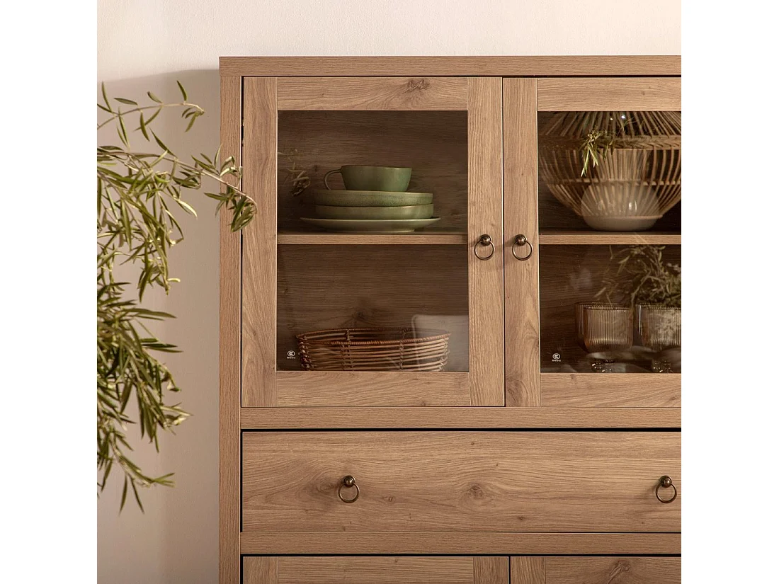 Vitrina doble de Madera Natural 160 x 100- Livorno