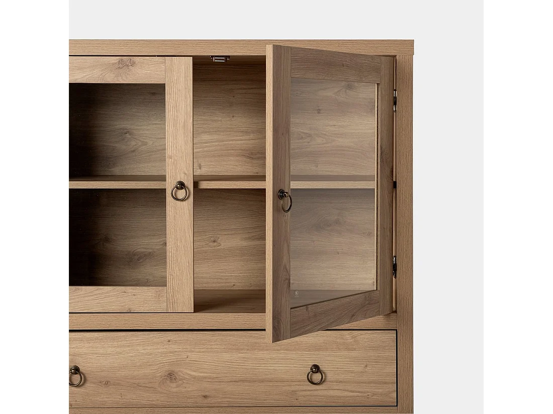 Vitrina doble de Madera Natural 160 x 100- Livorno