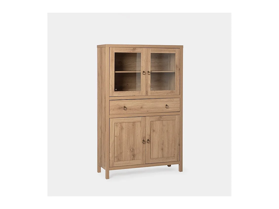 Vitrine double en bois naturel 100x160 cm-Livorno