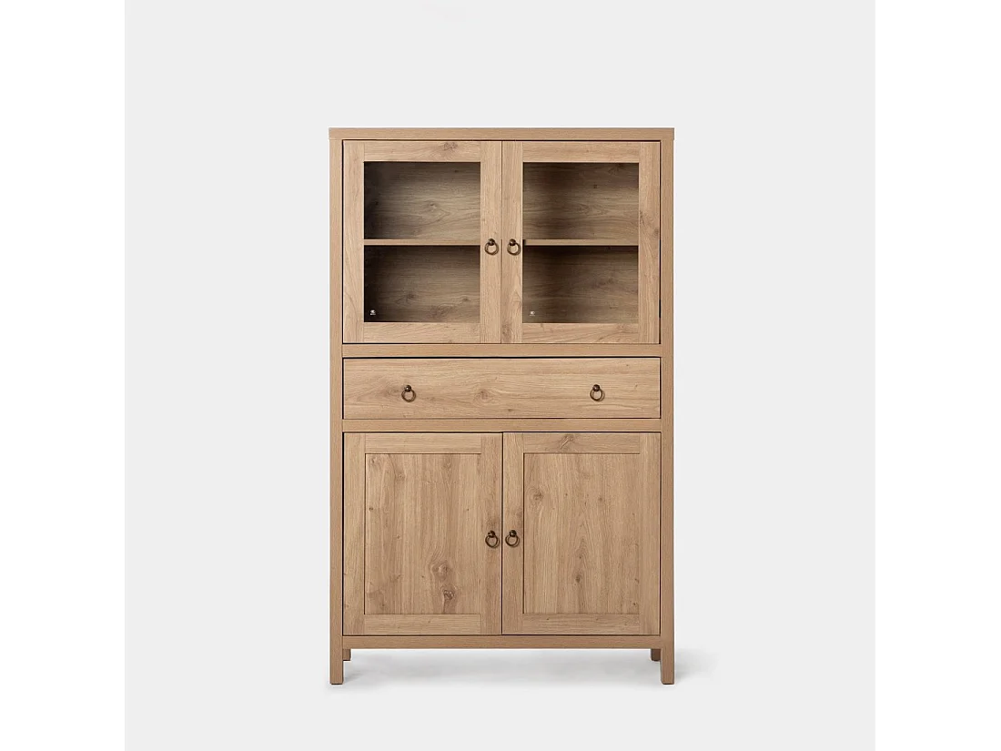 Vitrina doble de Madera Natural 160 x 100- Livorno