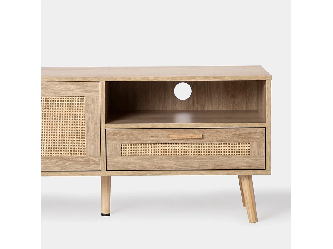 Meuble TV en rotin naturel 160x50 cm-Tahiti