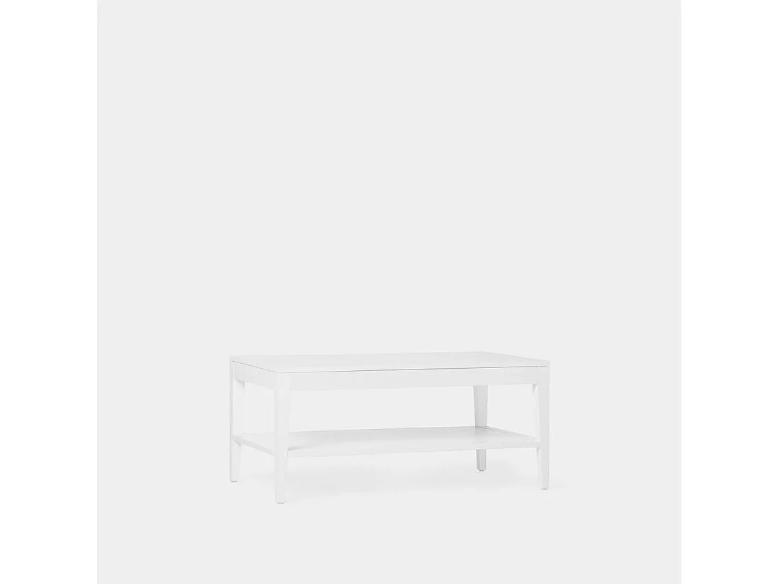 Table basse relevable en laqué blanc 100x45 cm-Mara