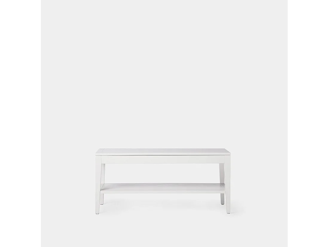 Table basse relevable en laqué blanc 100x45 cm-Mara