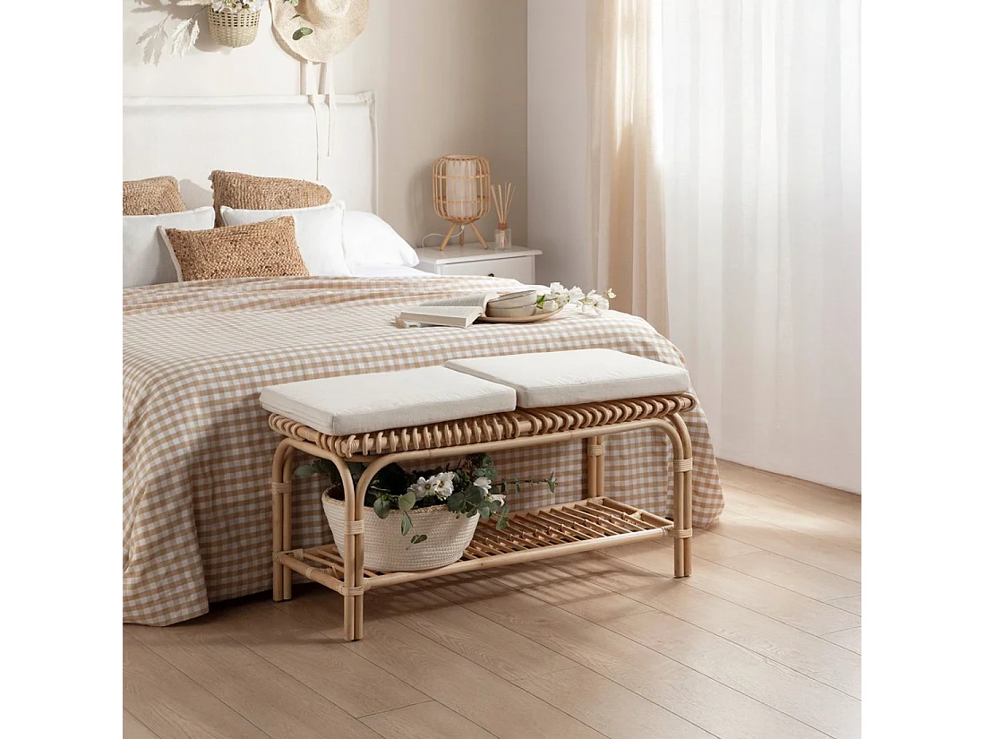 Banco en rotin naturel 100x51 cm-Kina