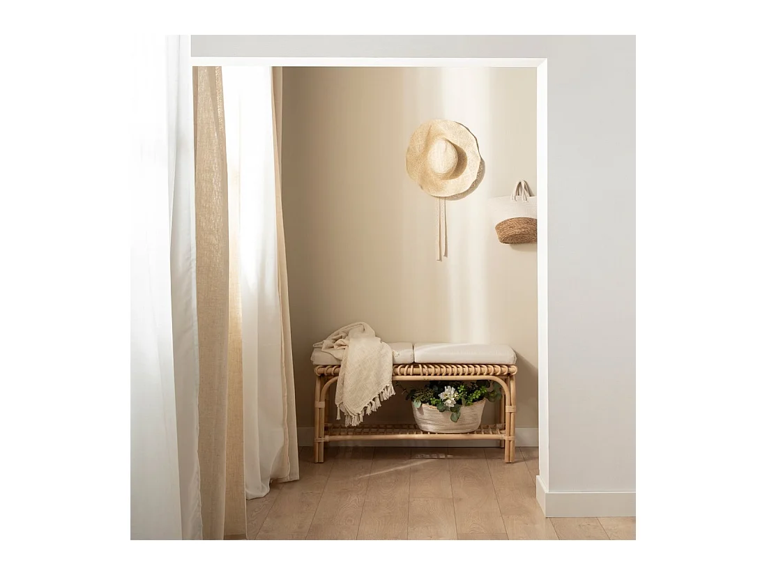 Banco en rotin naturel 100x51 cm-Kina