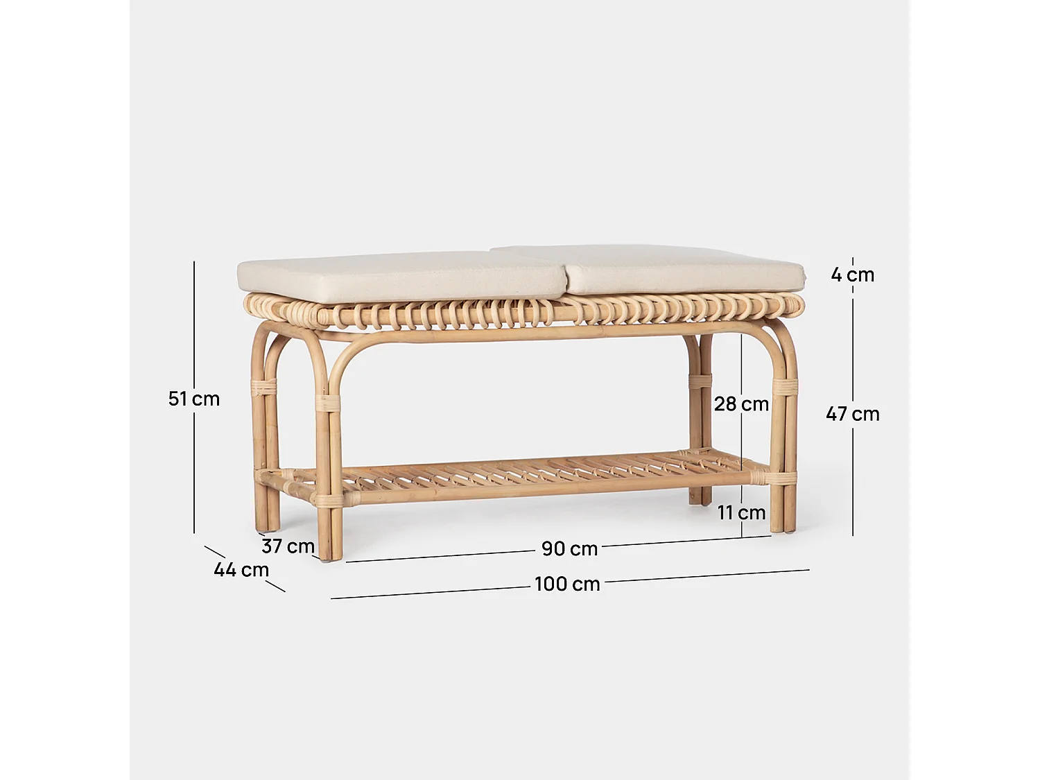 Pie de cama de Fibra natural Natural 51 x 100- Kina