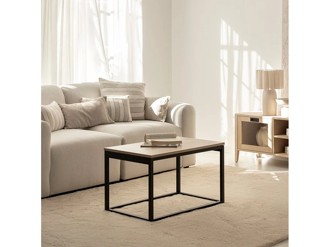 Table basse relevable en bois naturel 80x49-61 cm-Navan