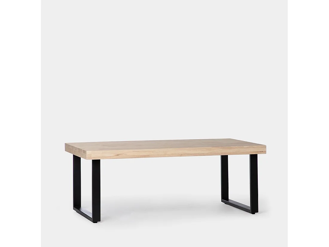 Table basse fixe en bois naturel 120x44 cm-Yanin