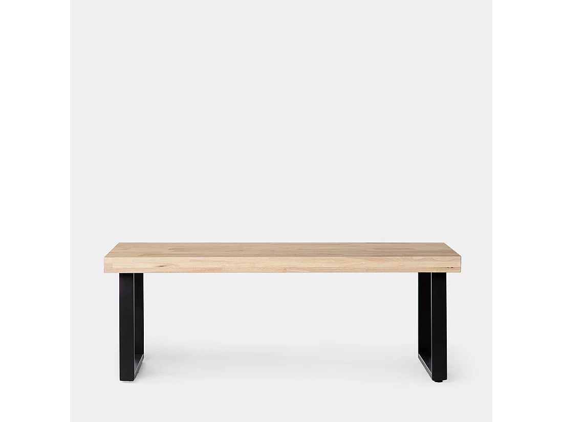 Table basse fixe en bois naturel 120x44 cm-Yanin