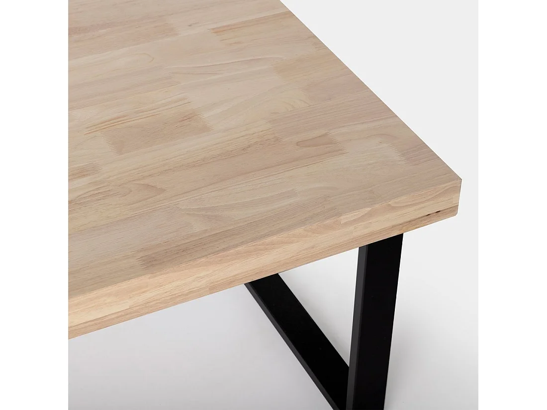 Table basse fixe en bois naturel 120x44 cm-Yanin