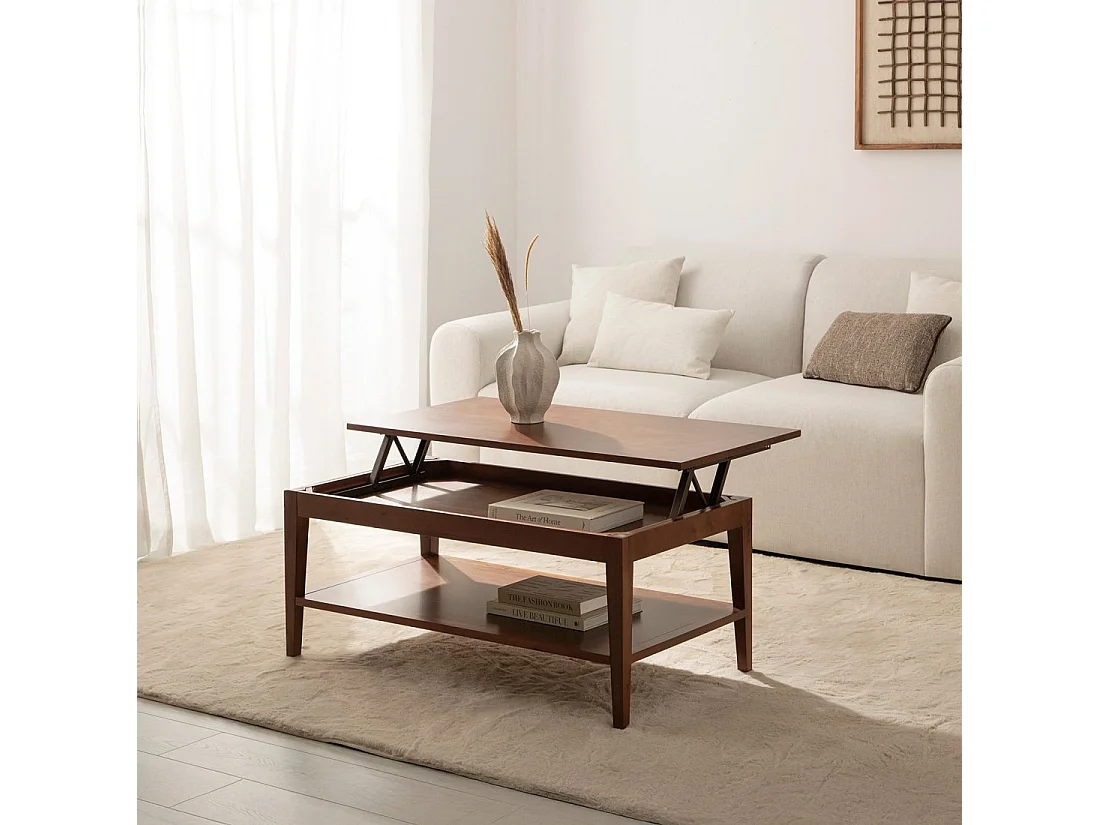 Table basse relevable en bois châtaignier 100x45 cm-Mara