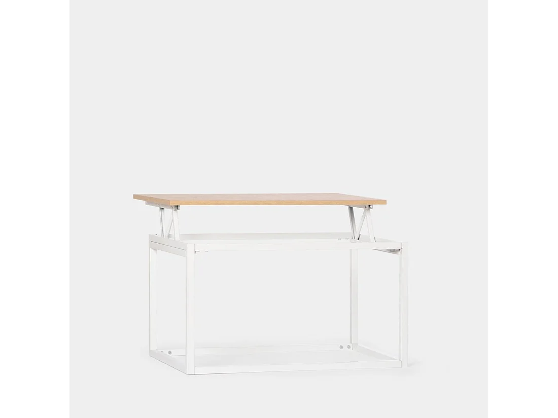 Table basse relevable en bois naturel 80x49 cm-Navan