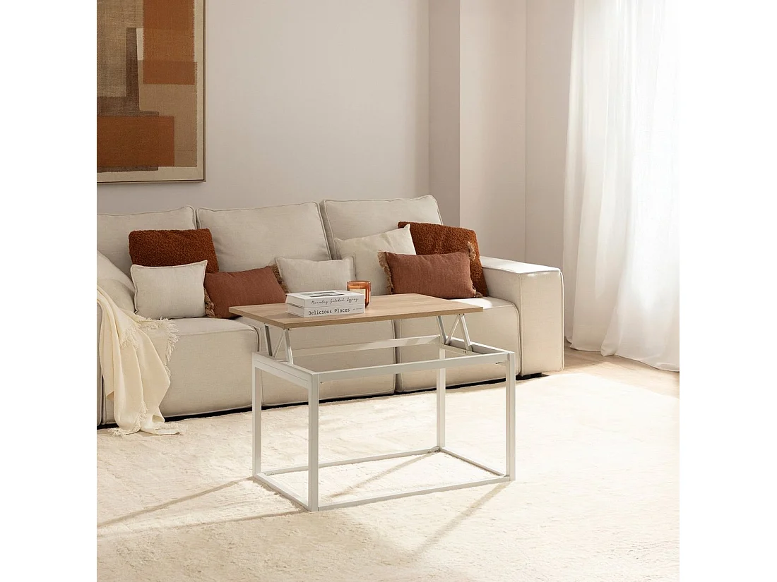 Mesa de centro elevable de Madera Natural 49 x 80- Navan