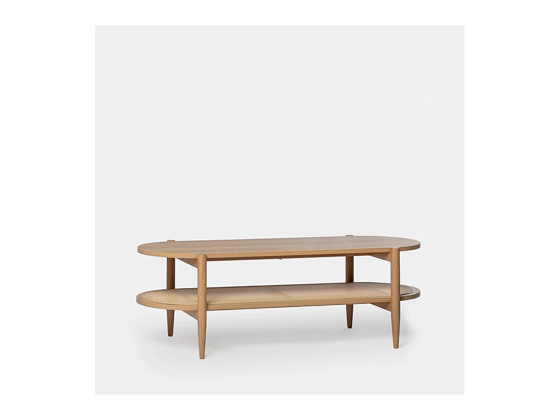 Table basse fixe en bois naturel 120x40 cm-Natura