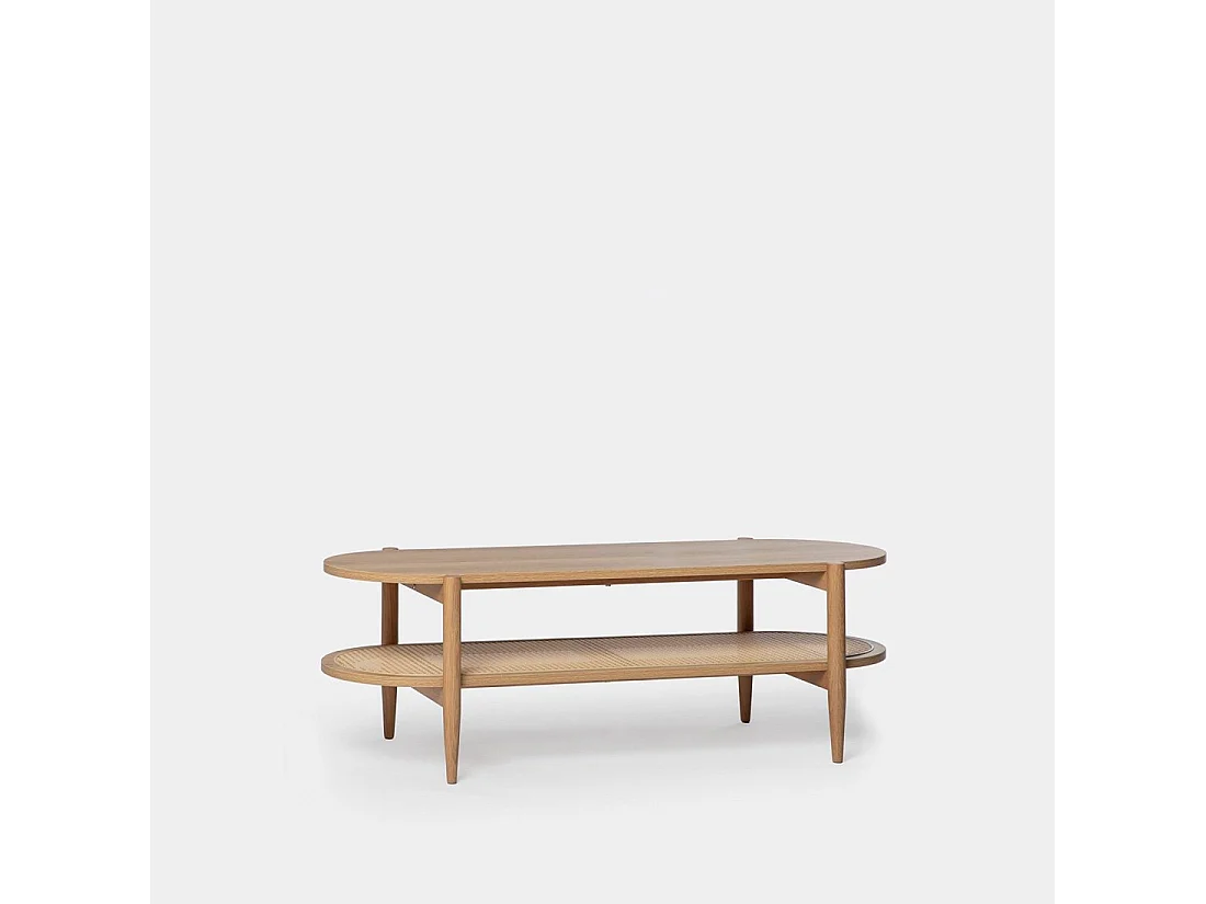 Table basse fixe en bois naturel 120x40 cm-Natura