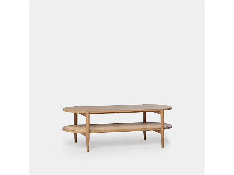 Table basse fixe en bois naturel 120x40 cm-Natura