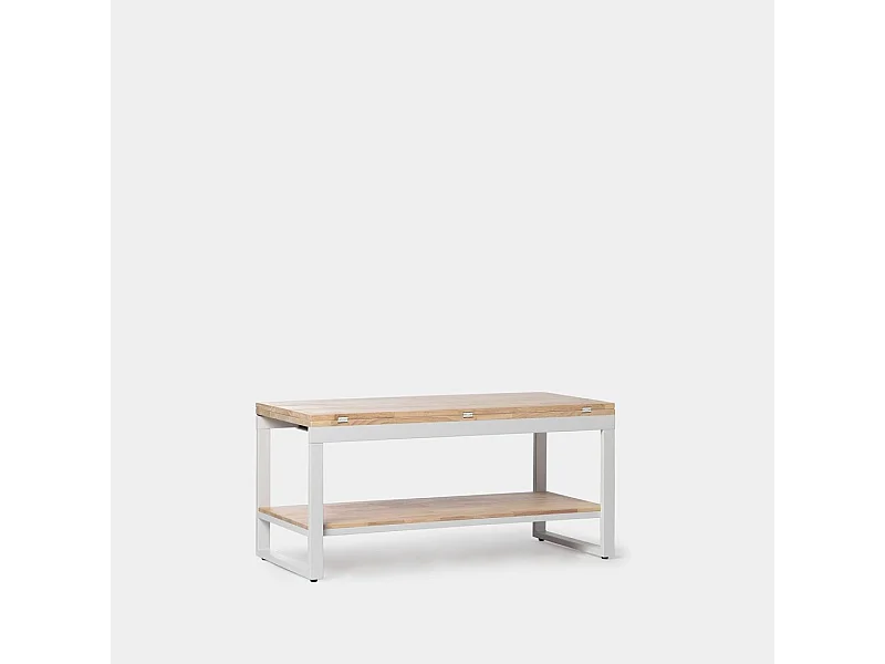 Table basse relevable et extensible en bois naturel 100x48 cm-Alvi