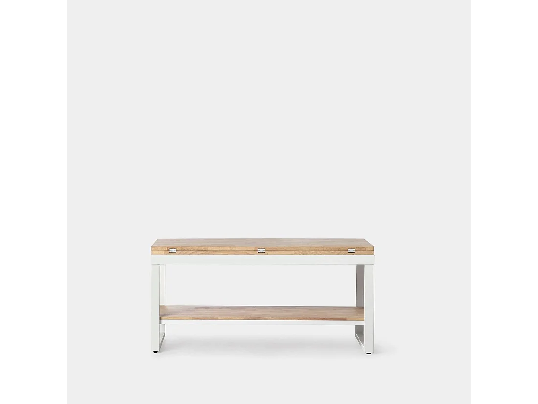 Table basse relevable et extensible en bois naturel 100x48 cm-Alvi