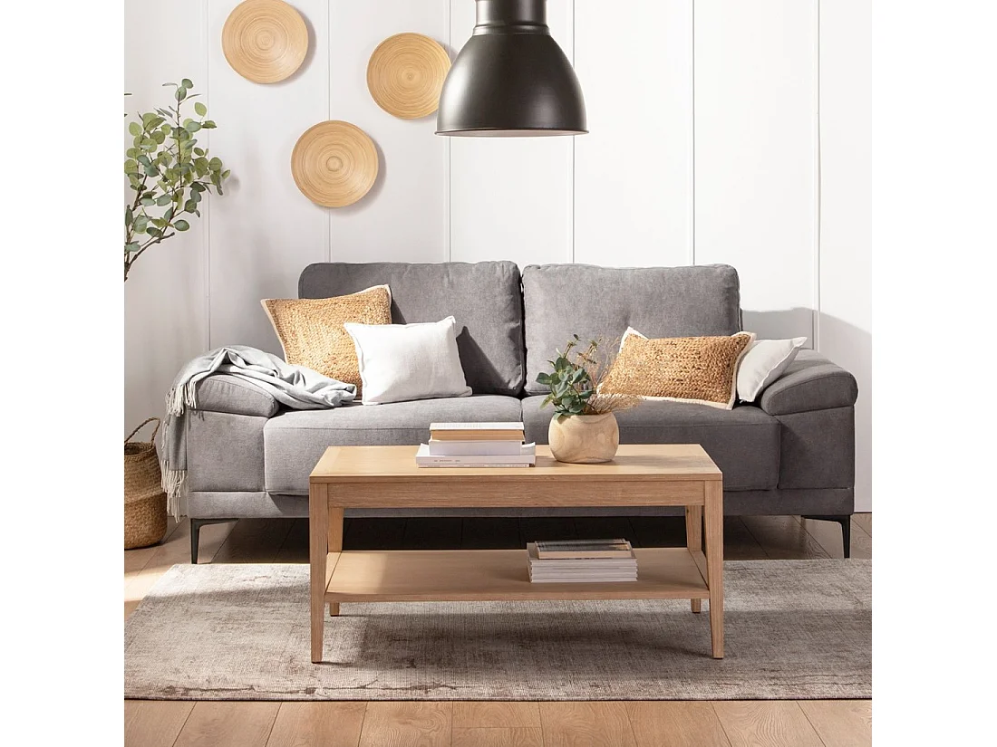 Table basse relevable en bois naturel 100x45 cm-Mara