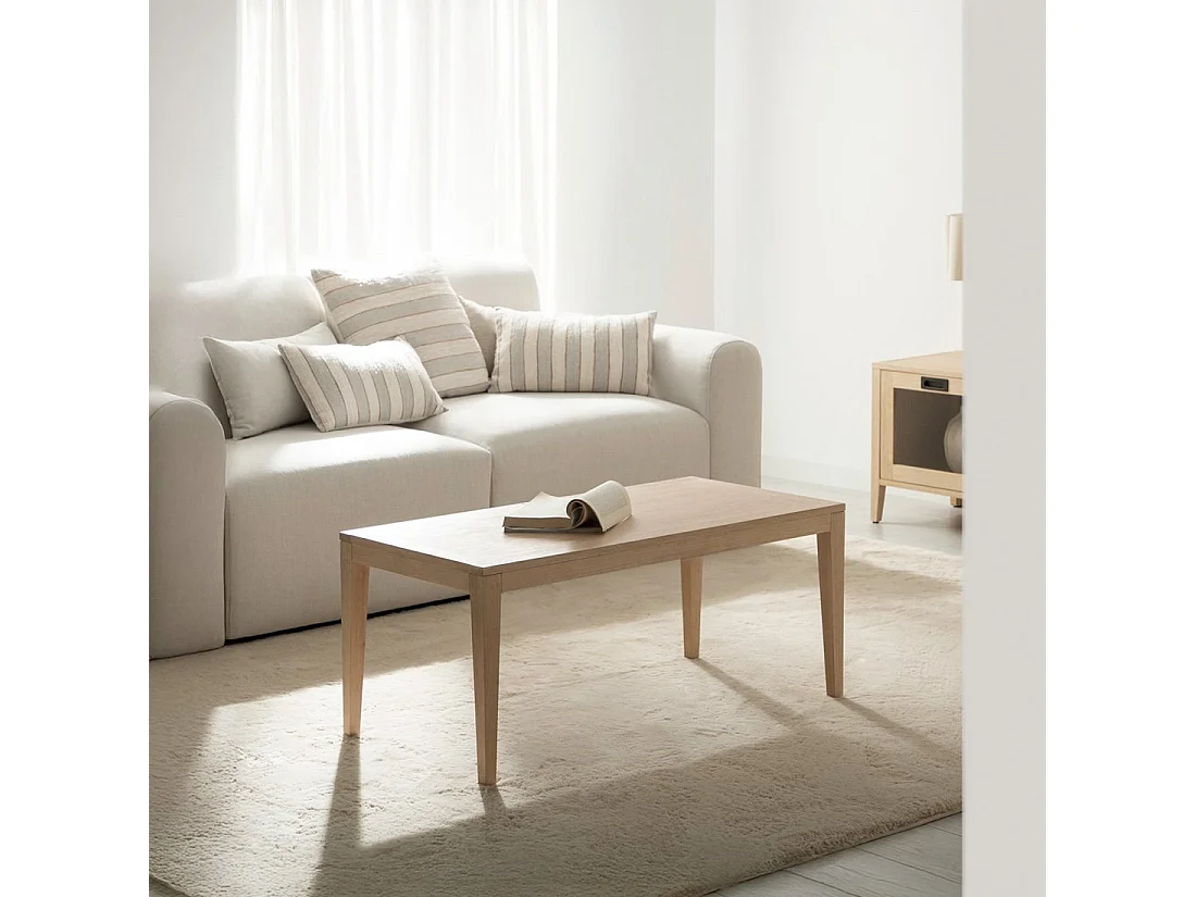 Mesa de centro fija de Madera Natural 45 x 100- Mara