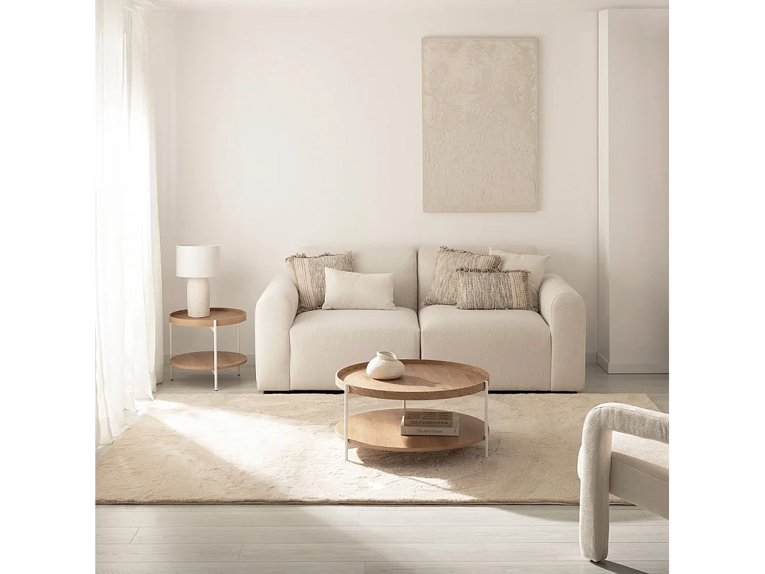 Mesa de centro fija de Madera Natural 40 x 78- Dan