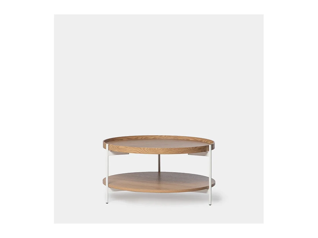 Table basse fixe en bois naturel 78x40 cm-Dan